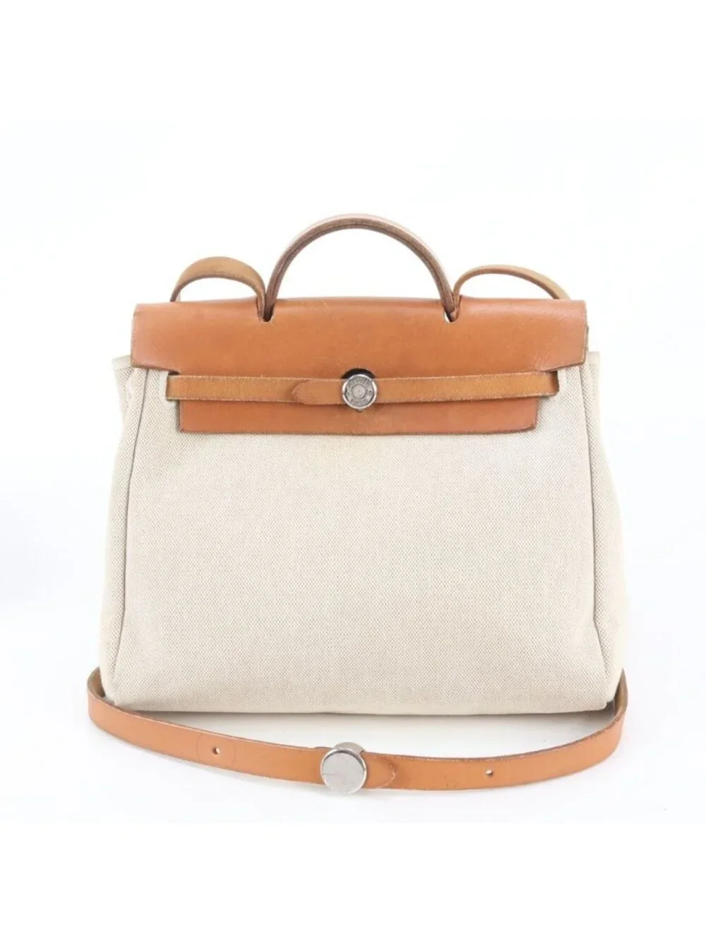 Hermes Herbag a Dos PM Leather Toilet Ash 2-Way Shoulder Bag Crossbody
